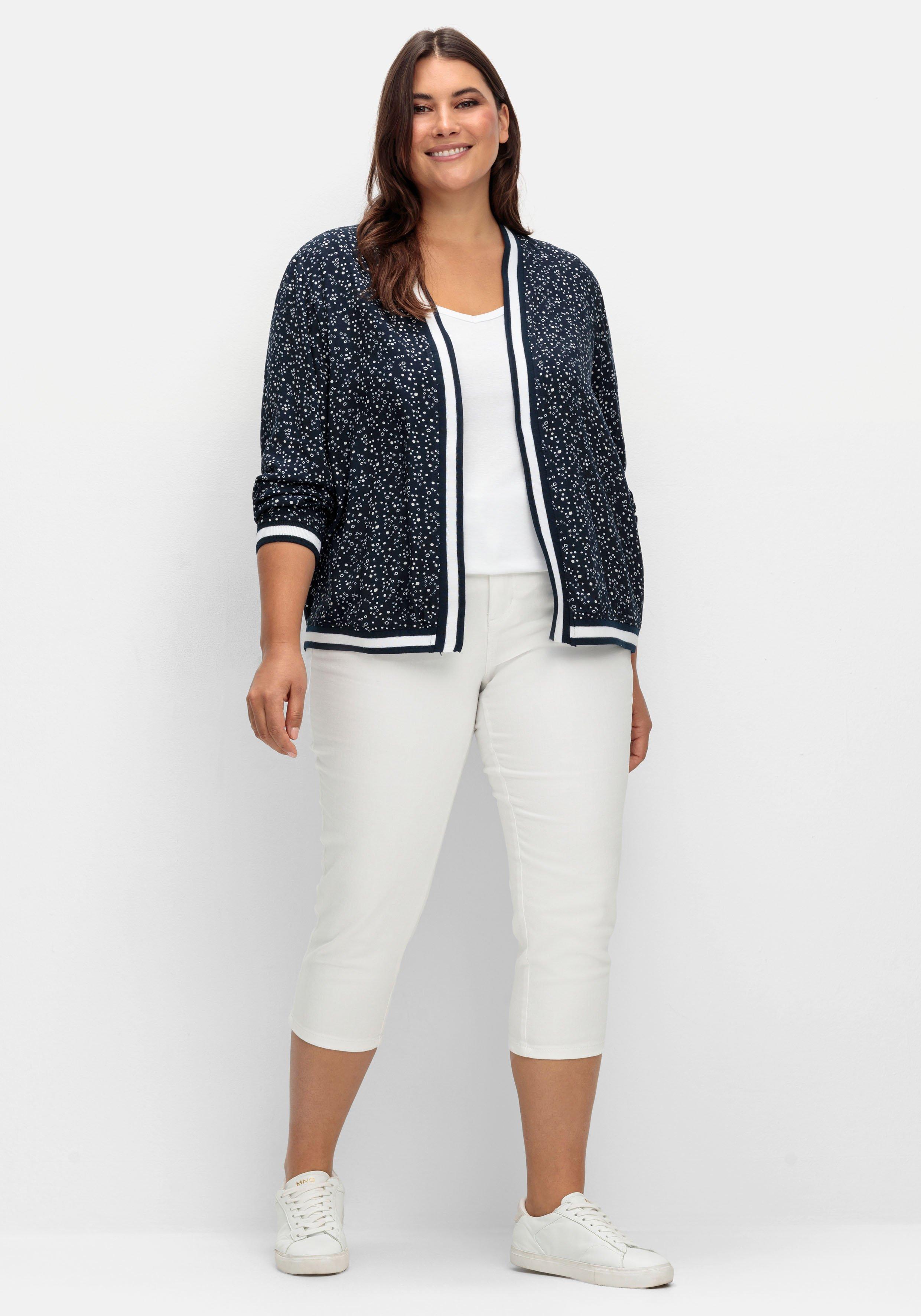 Verschlusslose Blousonjacke mit Minimalprint