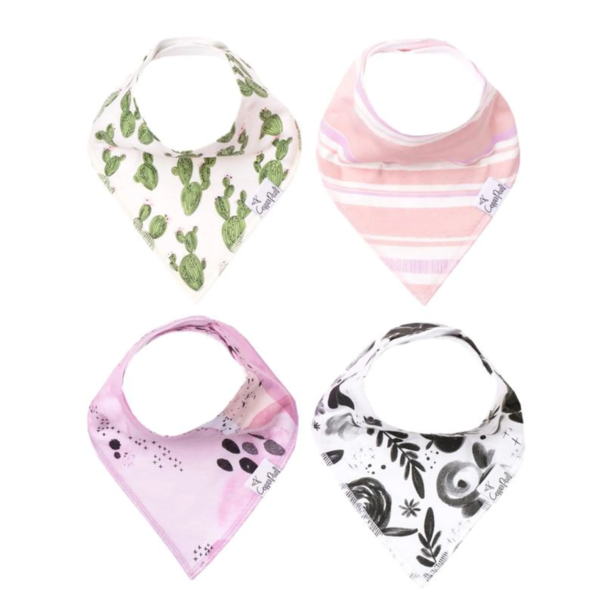 Copper Pearl Bavoirs Paquet de 4 - Cactus Rose