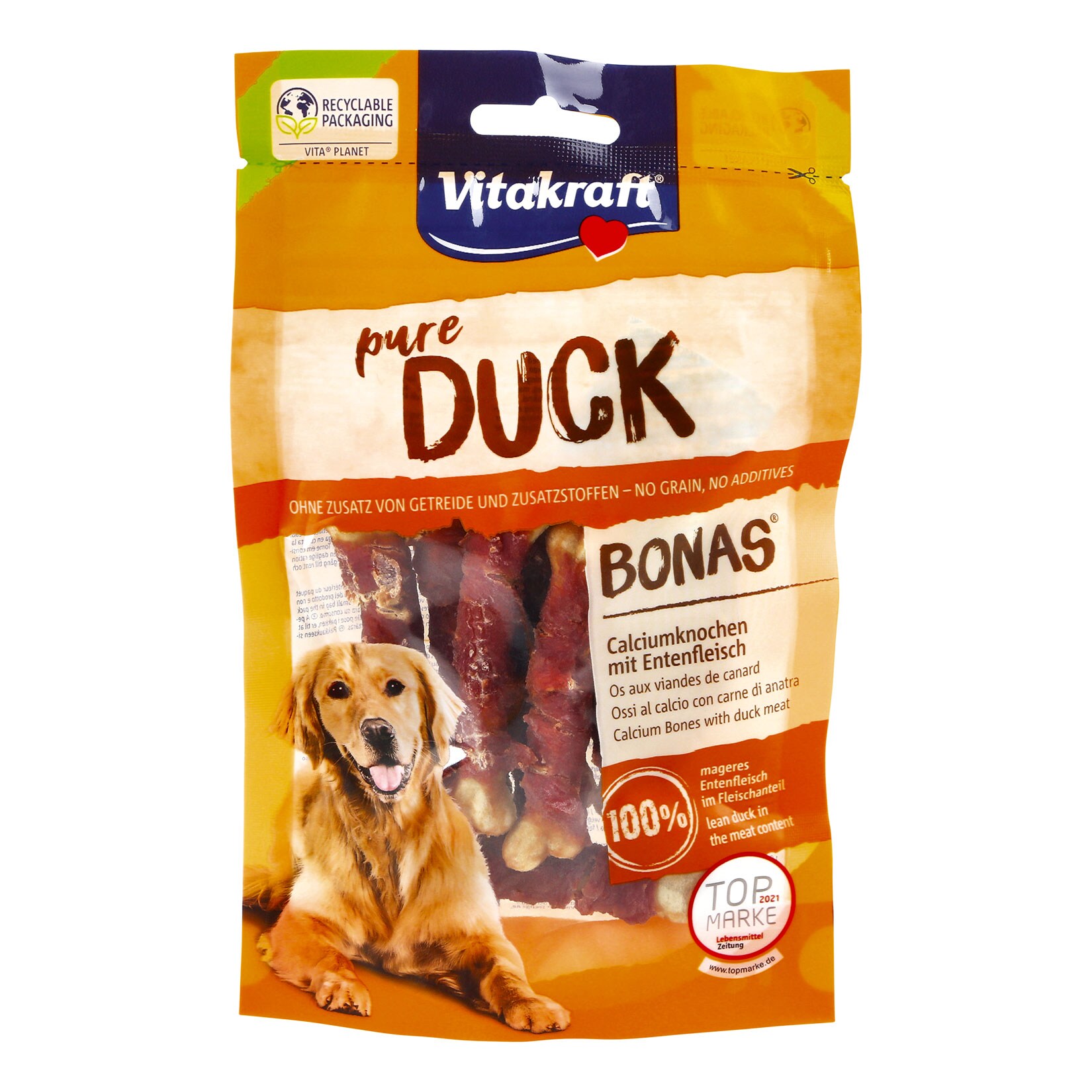 Vitakraft Duck Bonas Knochen Ente 80 g, 8er Pack