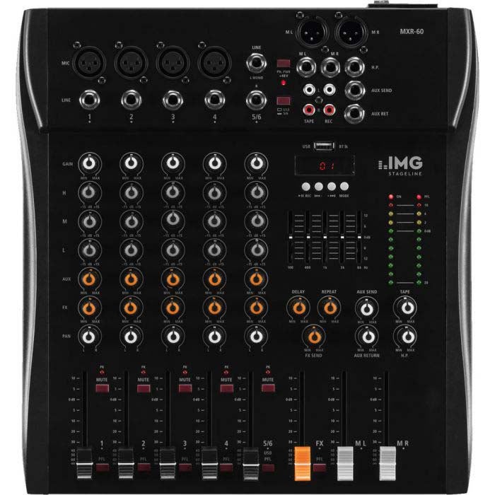 IMG Stageline MXR-60 analoog mengpaneel met USB