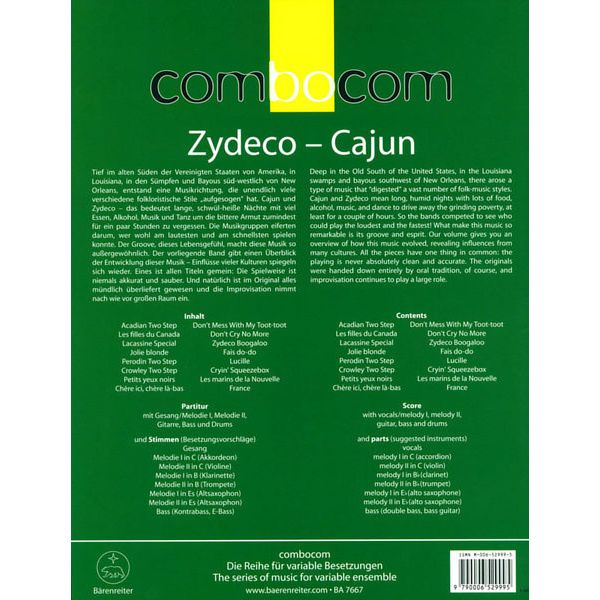 Bärenreiter Combocom Zydeco - Cajun