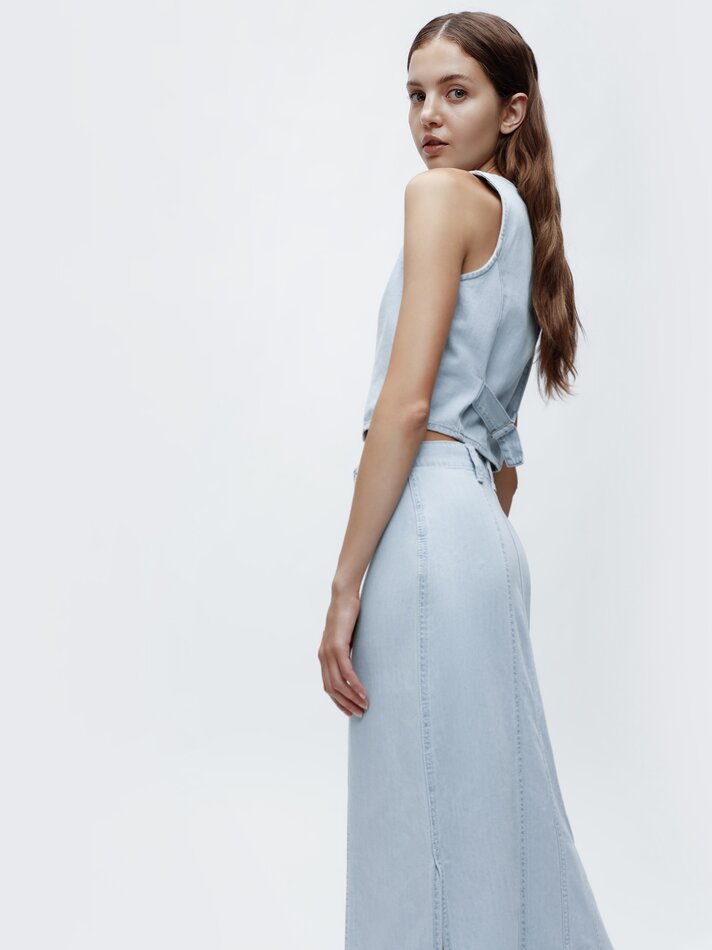 Colete jeans - Azul claro