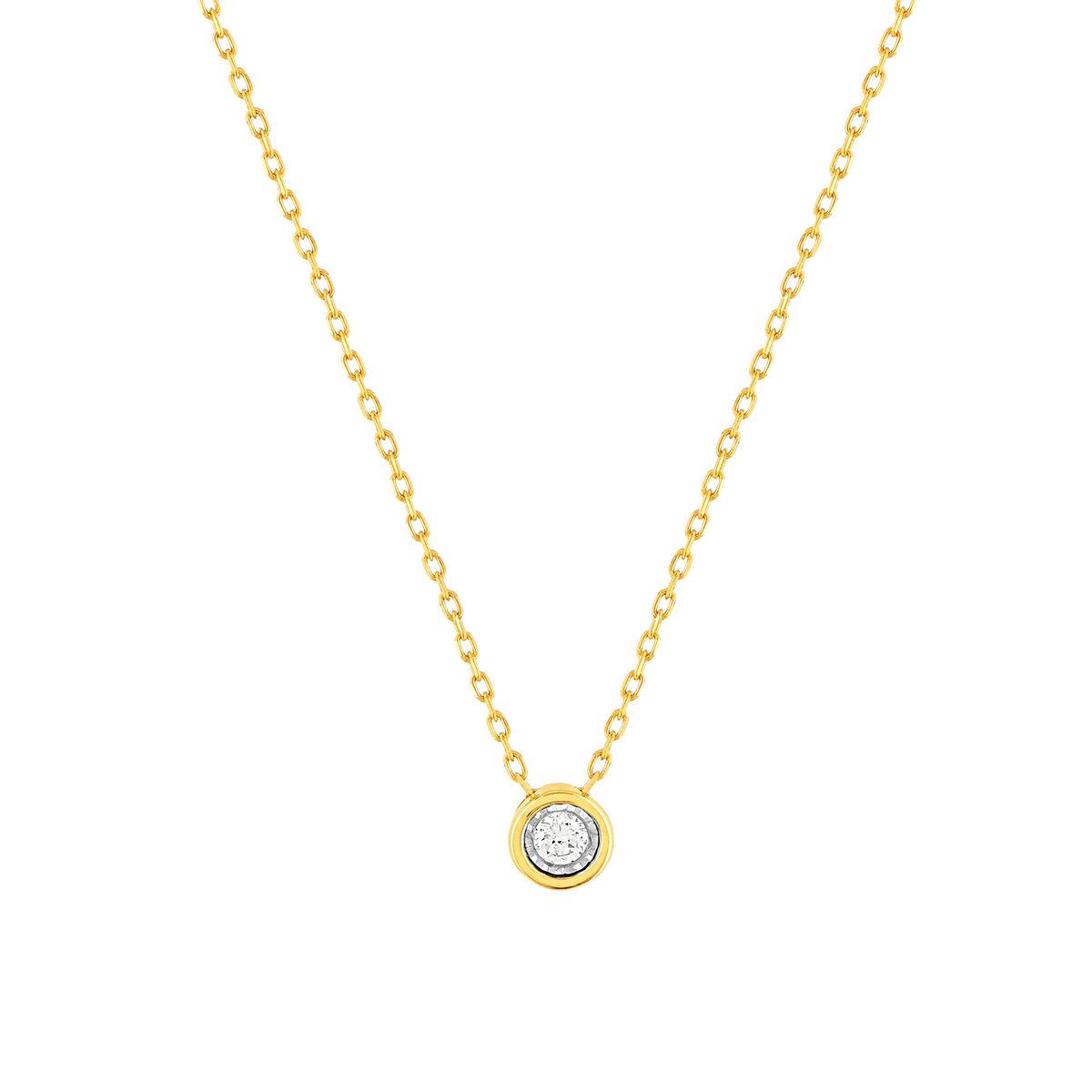 Collier or 375 2 tons diamants, 45 cm