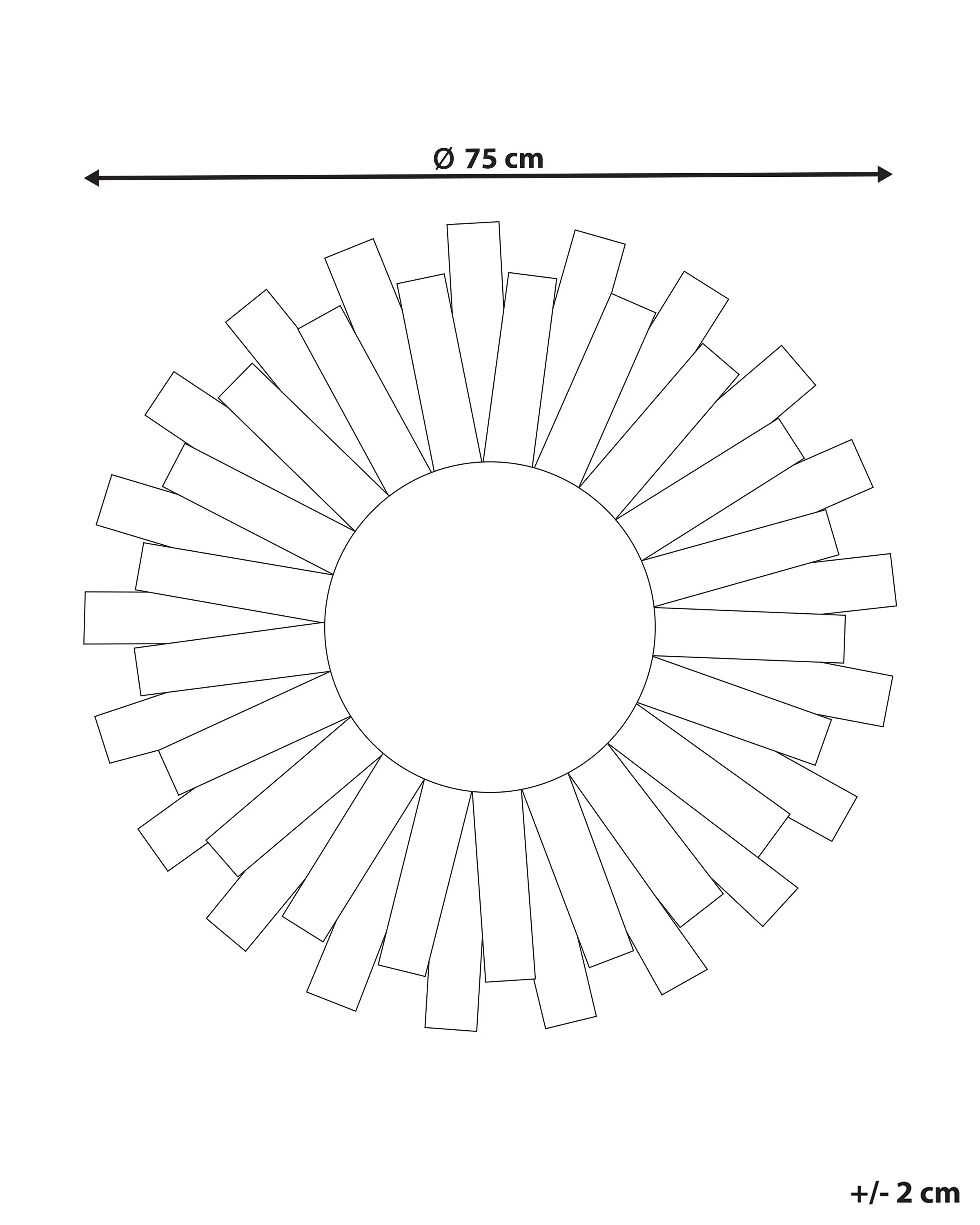Wandspiegel TAMPICO 75 cm 75 cm Dennenhout Meerkleurig