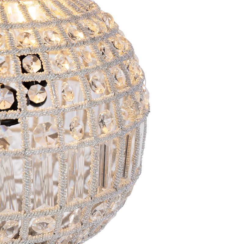 Art Deco hanglamp kristal met goud 35 cm - Kasbah