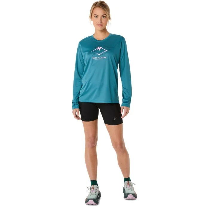 Asics Dame Trøjer Fujitrail Logo LS Top Blå