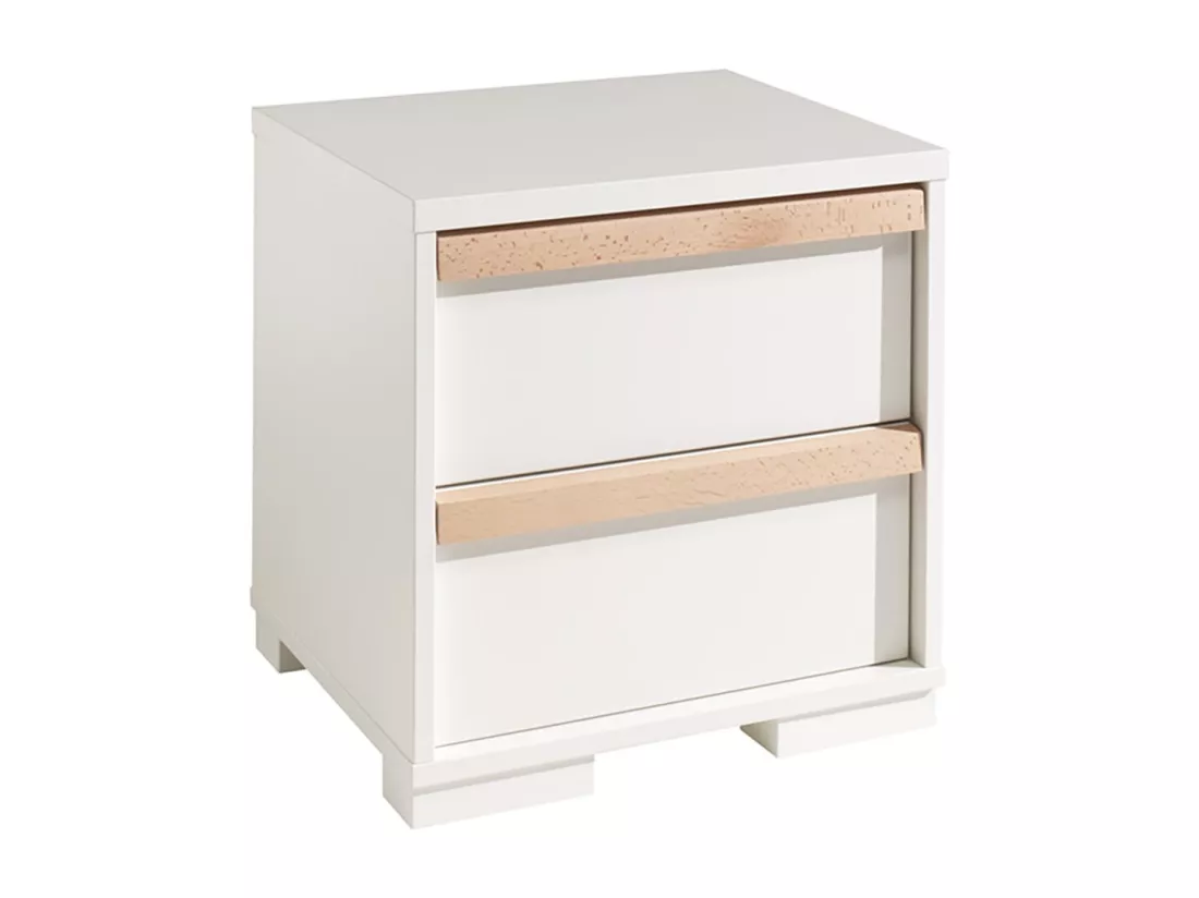 NASH WHITE - Chambre 90x200cm + Armoire 3P + Pack Bureau