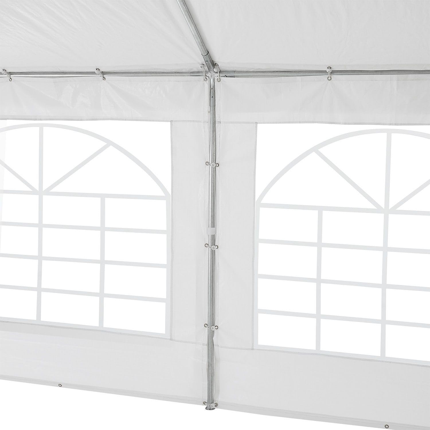 Juskys Partyzelt Gala 3 x 6 m - UV-Schutz Plane, Flexible Seitenwände - Pavillon stabil, groß - Outdoor Party Garten - Zelt Festzelt Weiß