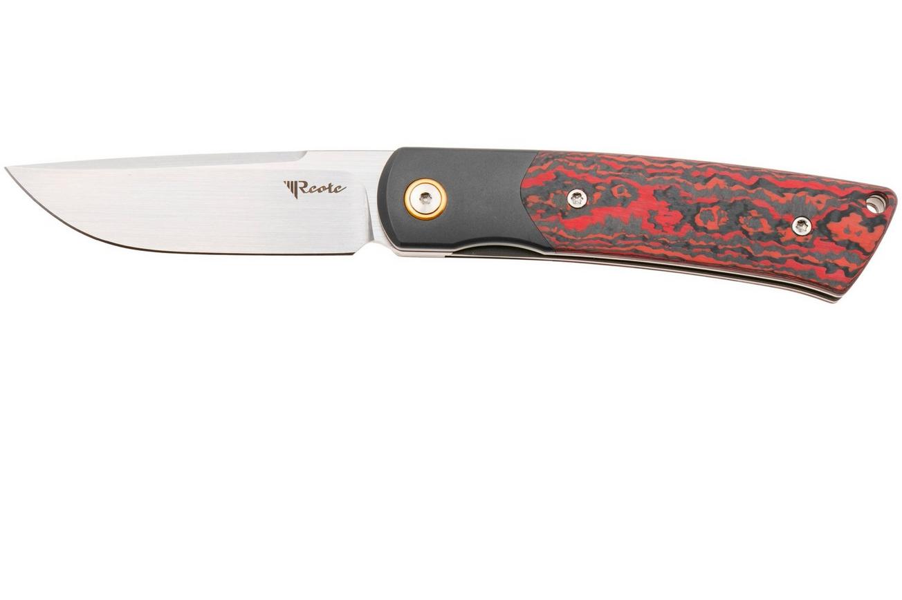 Reate Tribute Satin M390, Titanium FatCarbon Lava Flow, zakmes, Jack Chen design
