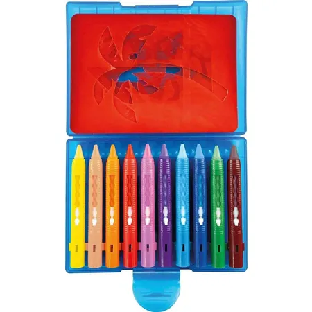 Eberhard Faber Badkreide, Etui mit 10 Kreide-Farben und 5 Motiv-Schablonen