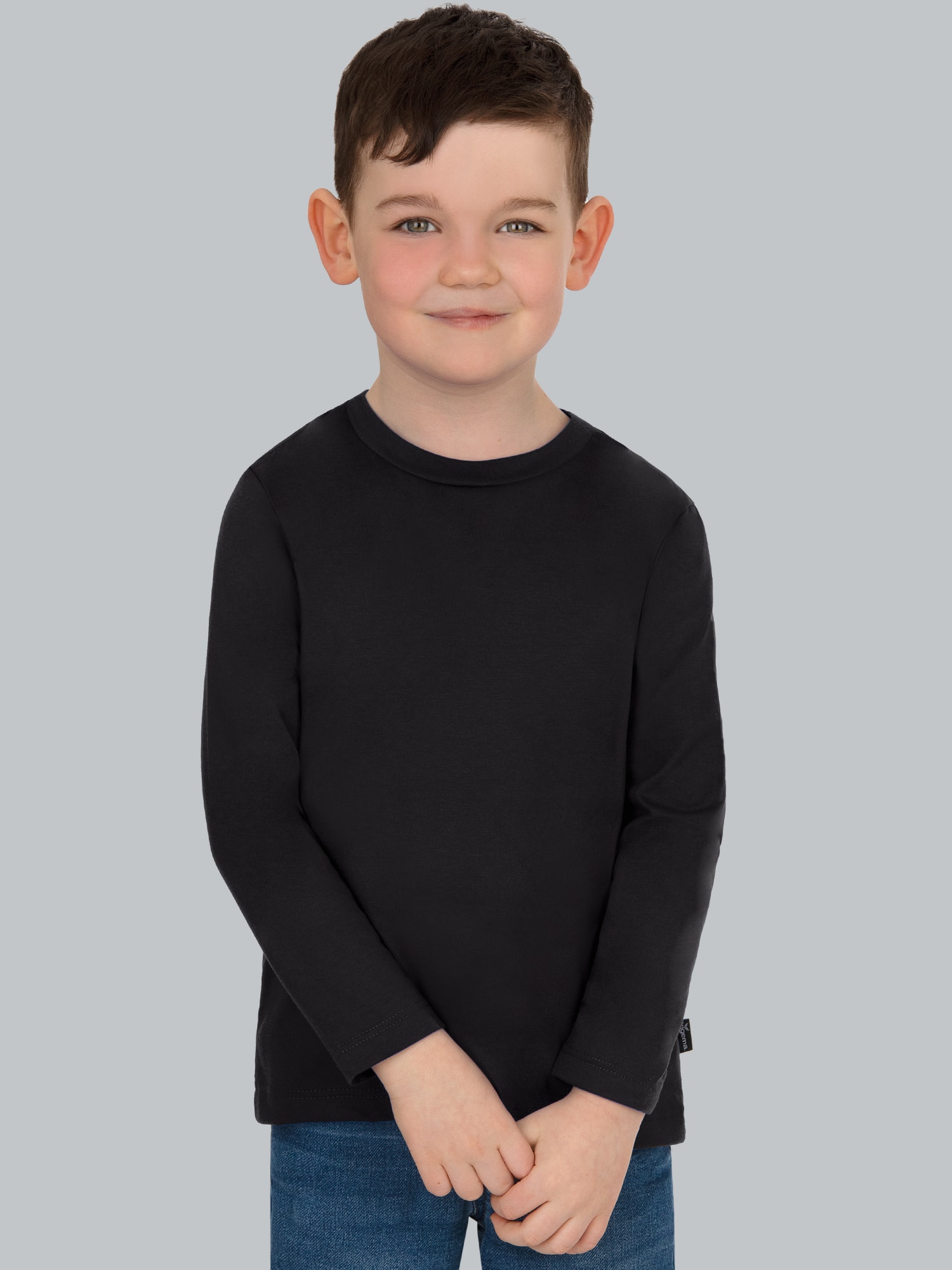 Langarmshirt aus 100% Baumwolle Schwarz