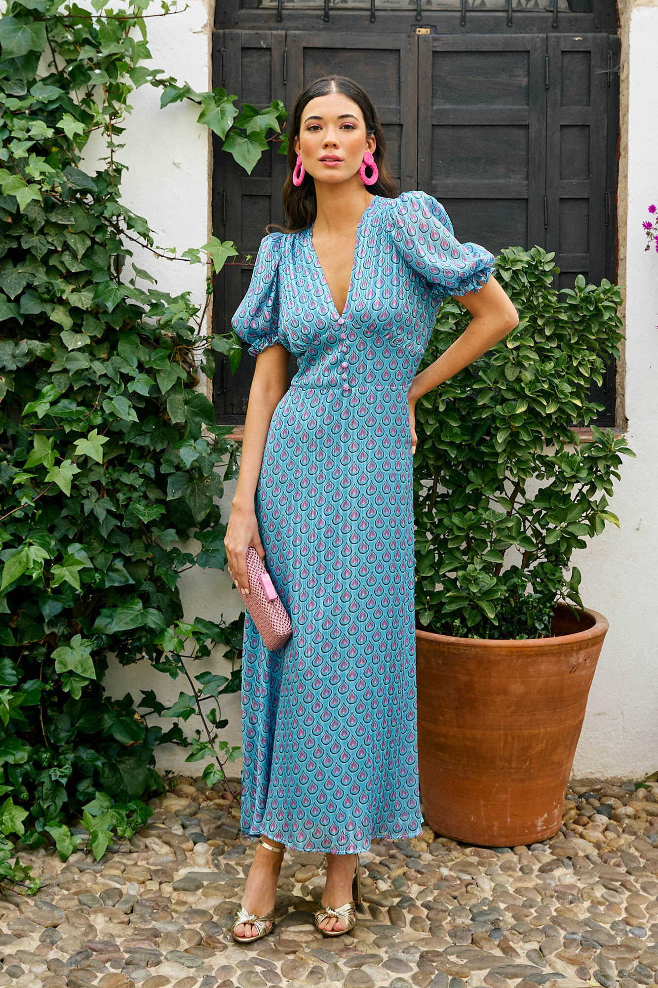 Vestido longo azul Mali - Azul