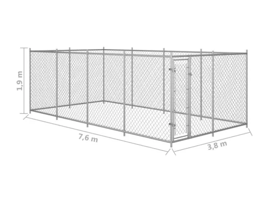 Chenil extérieur cage enclos 760 x 380 x 190 cm 02_0000466