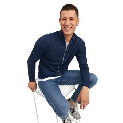 Gilet homme Jjeemil Knit Turtle Zip Cardigan No JACK JONES