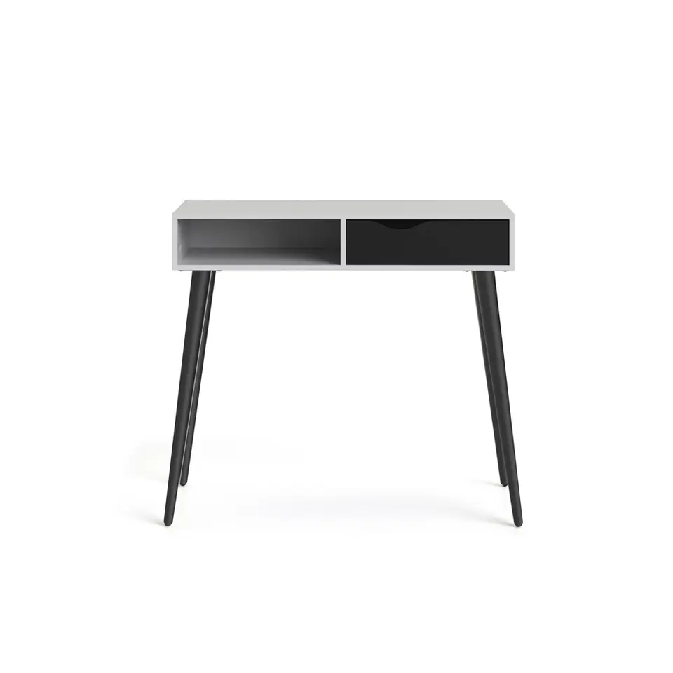 Wandtafel Delta - wit/mat zwart - 89,8x103x43,5 cm