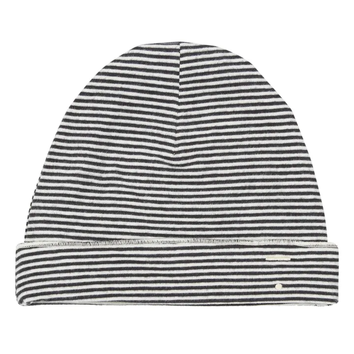 Gray Label Bonnet Rayé Coton Bio | Noir
