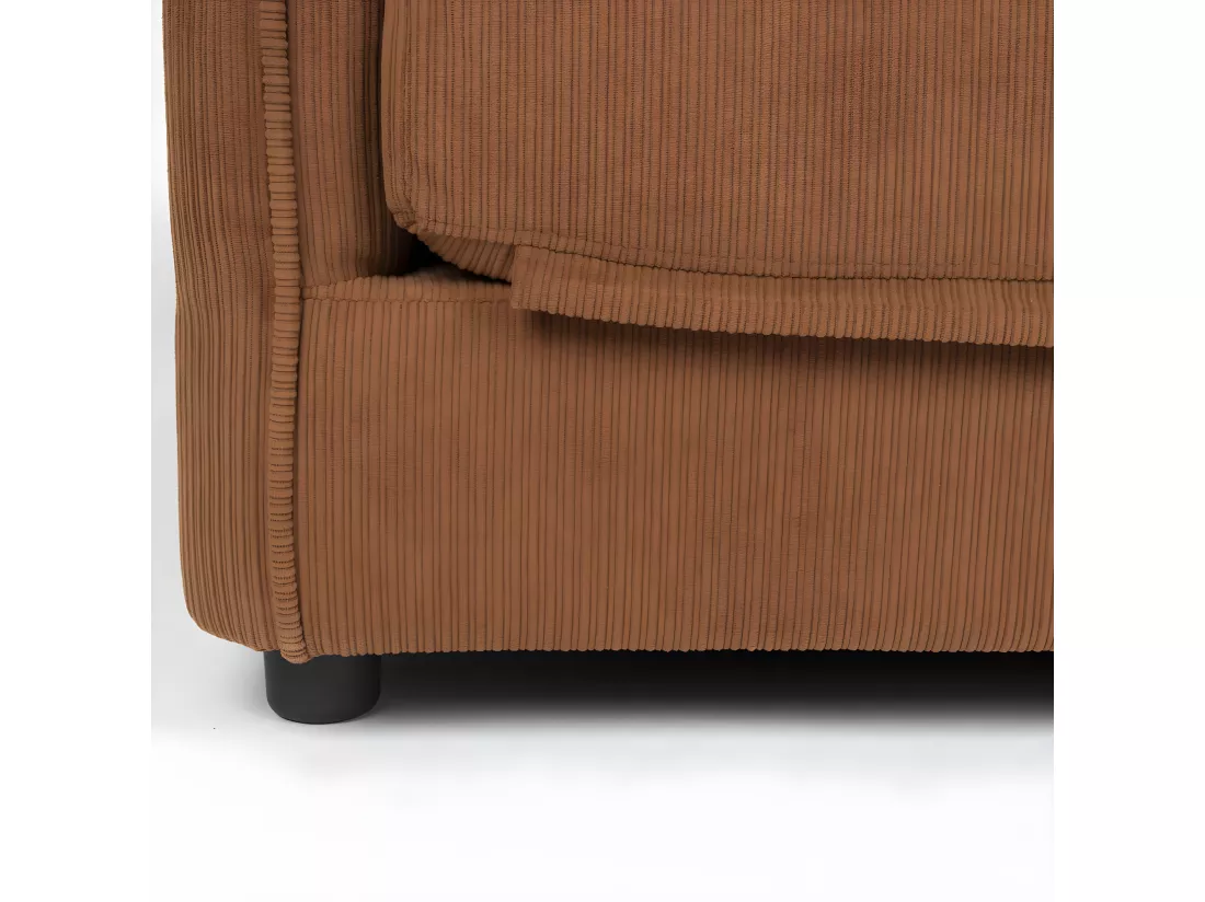 Jopie - Fauteuil convertible 109x200cm en velours côtelé - Terracotta