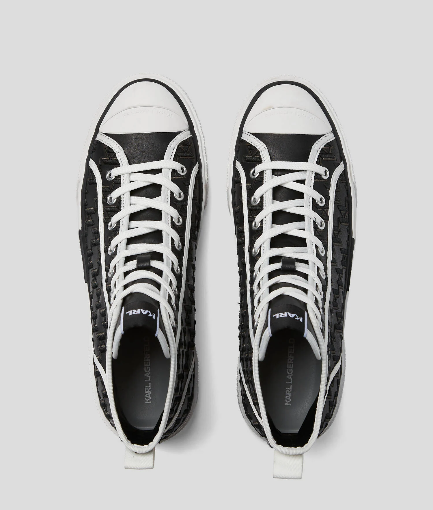 BASKETS MONTANTES KL MONOGRAM KAMPUS - Blanc/Noir