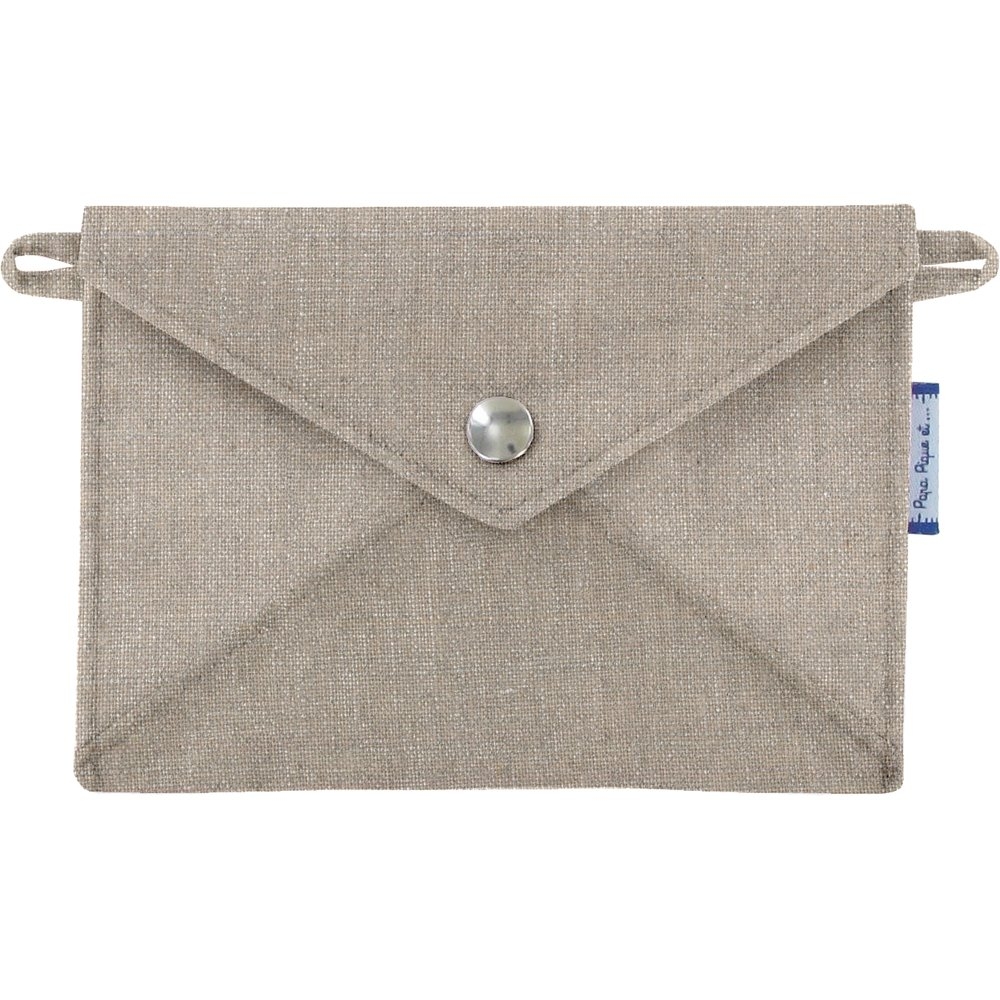 Petite Pochette Enveloppe Lin Argenté