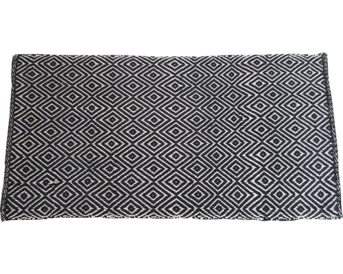 Patchwork vloerkleed, ruitpatroon, zwart-wit, 50x80 cm