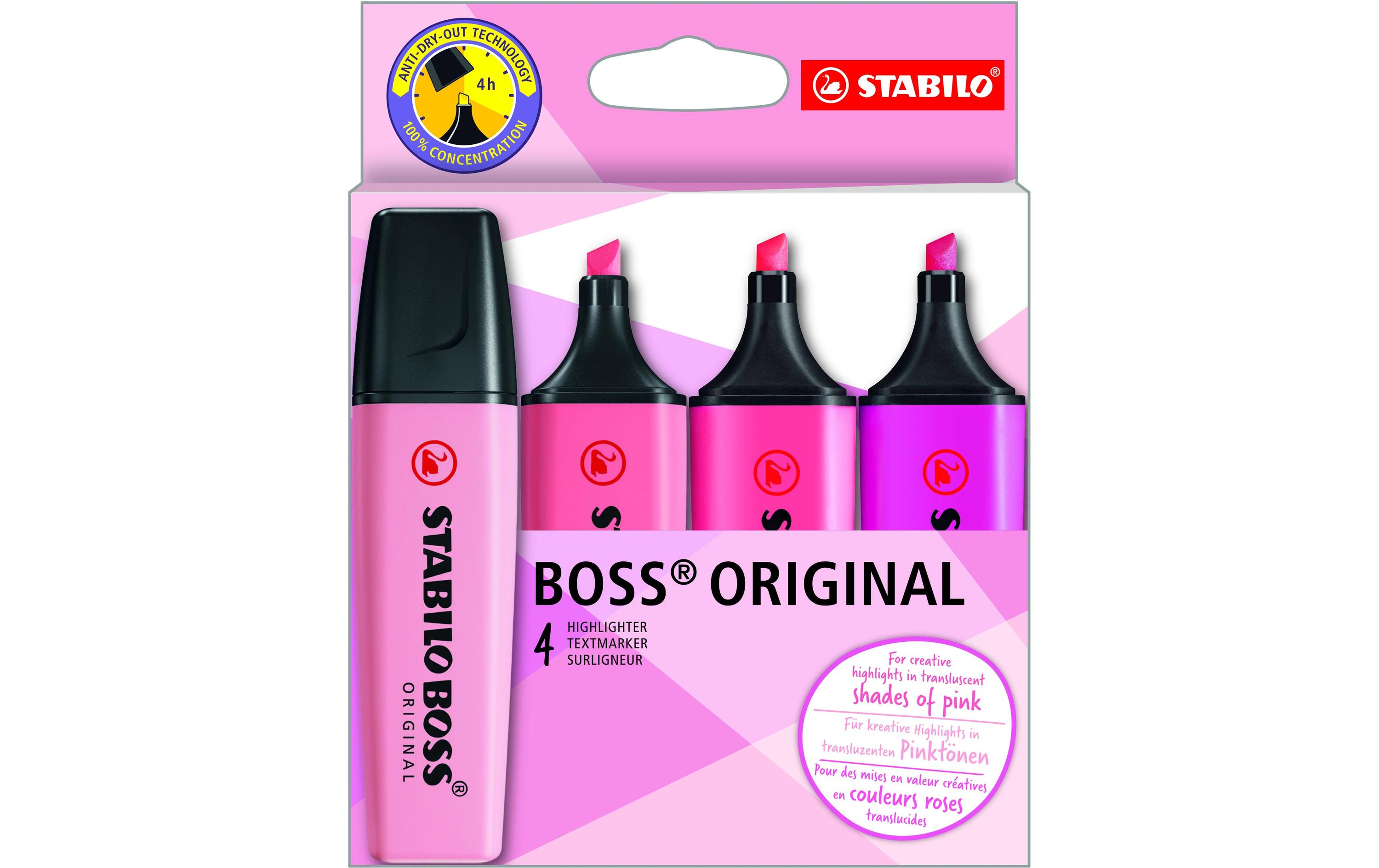BOSS Shades of pink, 4er EtuiLeuchtmarkierer Etui à 4 Stück
