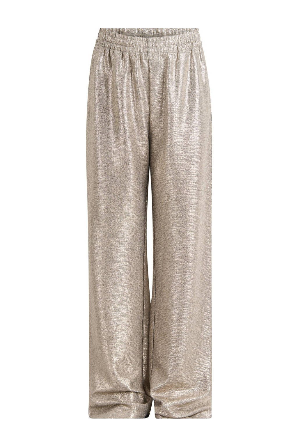 Shoeby wide leg broek met glitters zilver