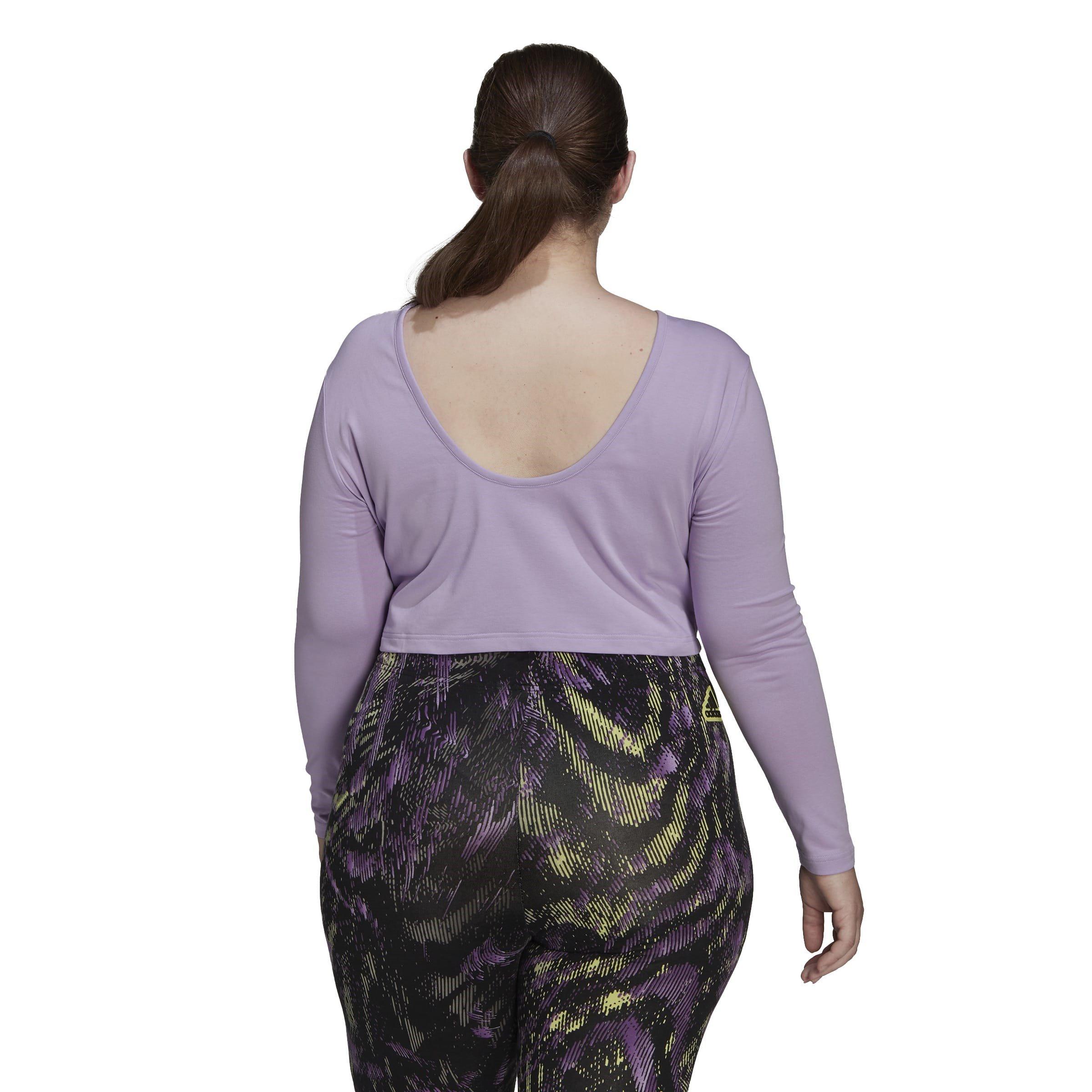 adidas Cropped Long Sleeve Top (Plus Size) Womens