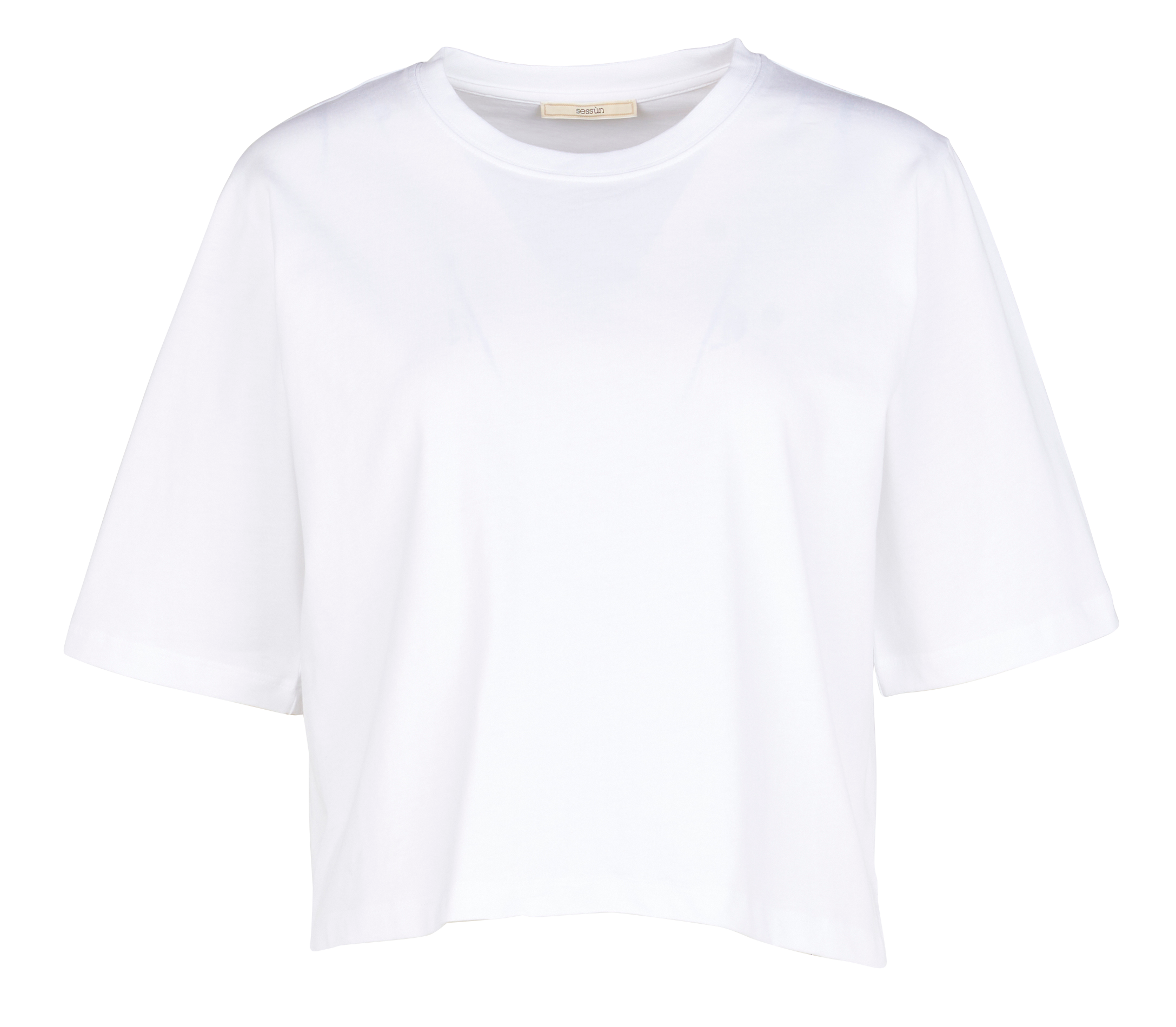 SERGE - Tee-shirt ample à col rond en coton | Blanc