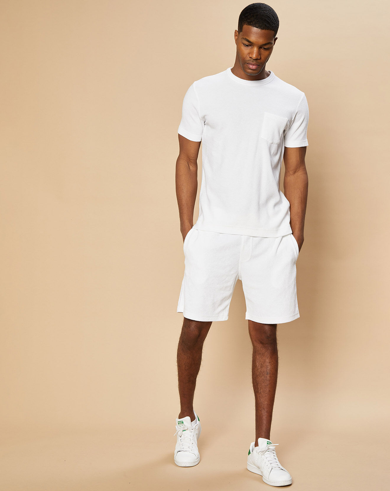 Hartford T-Shirt en éponge Pocket Crew blanc