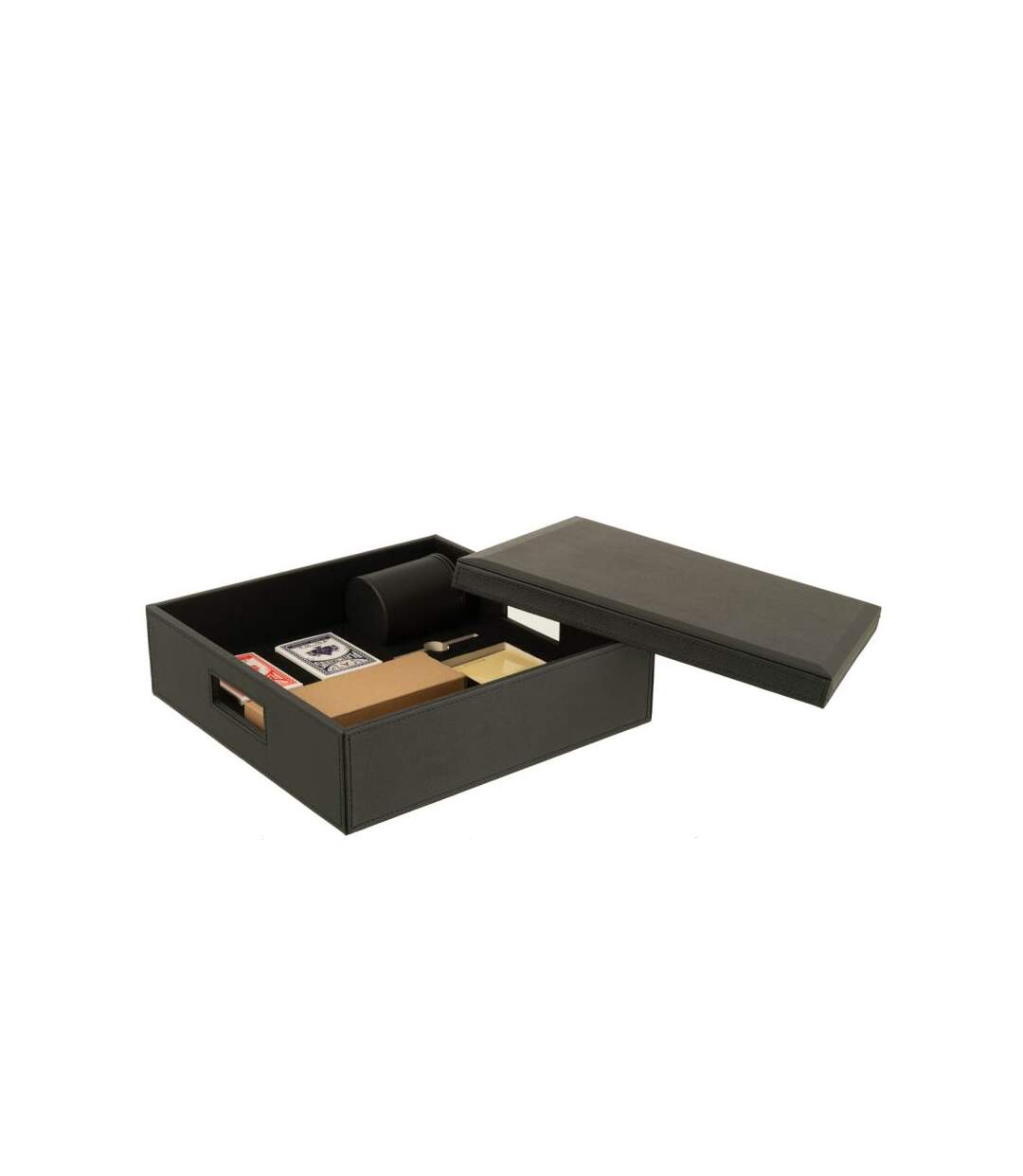 Paris Prix - Boîte Jeux De Cartes & échiquier ezra 35cm Noir
