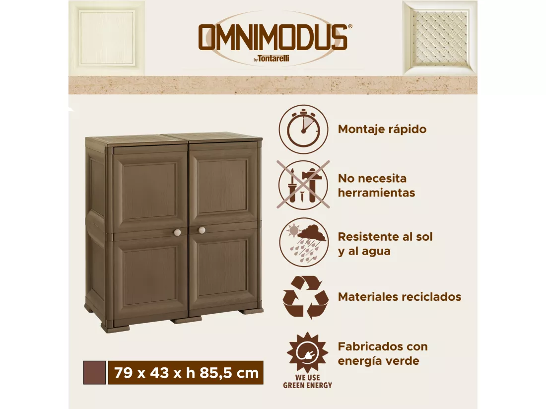 4 étagères modulaires avec porte-bouteilles 48 wengé 279x43x85,5