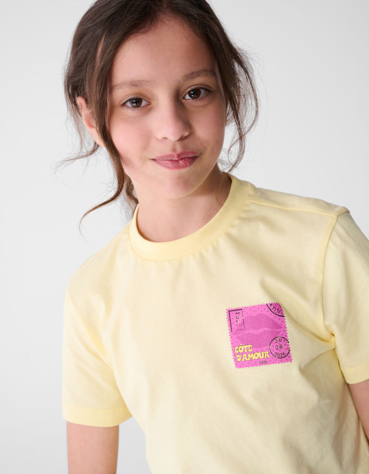 Poststamp Artwork T-shirt Lichtgeel