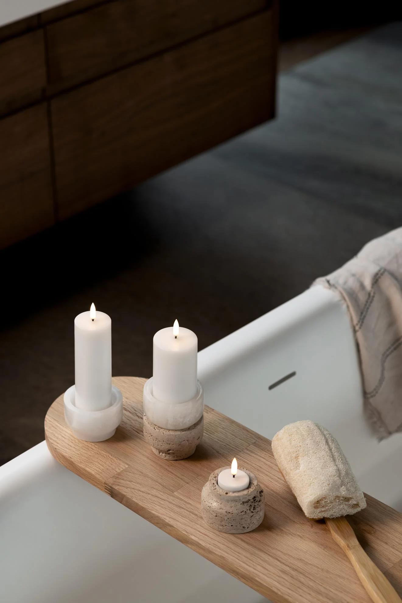 Uyuni  LED Pillar lys, Nordic White - H14,5 cm.