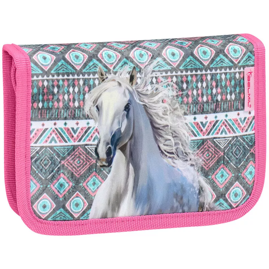 Belmil Schulranzen Classy Schulranzen Set 5-teilig mit Brustgurt Horse Aruba Blue