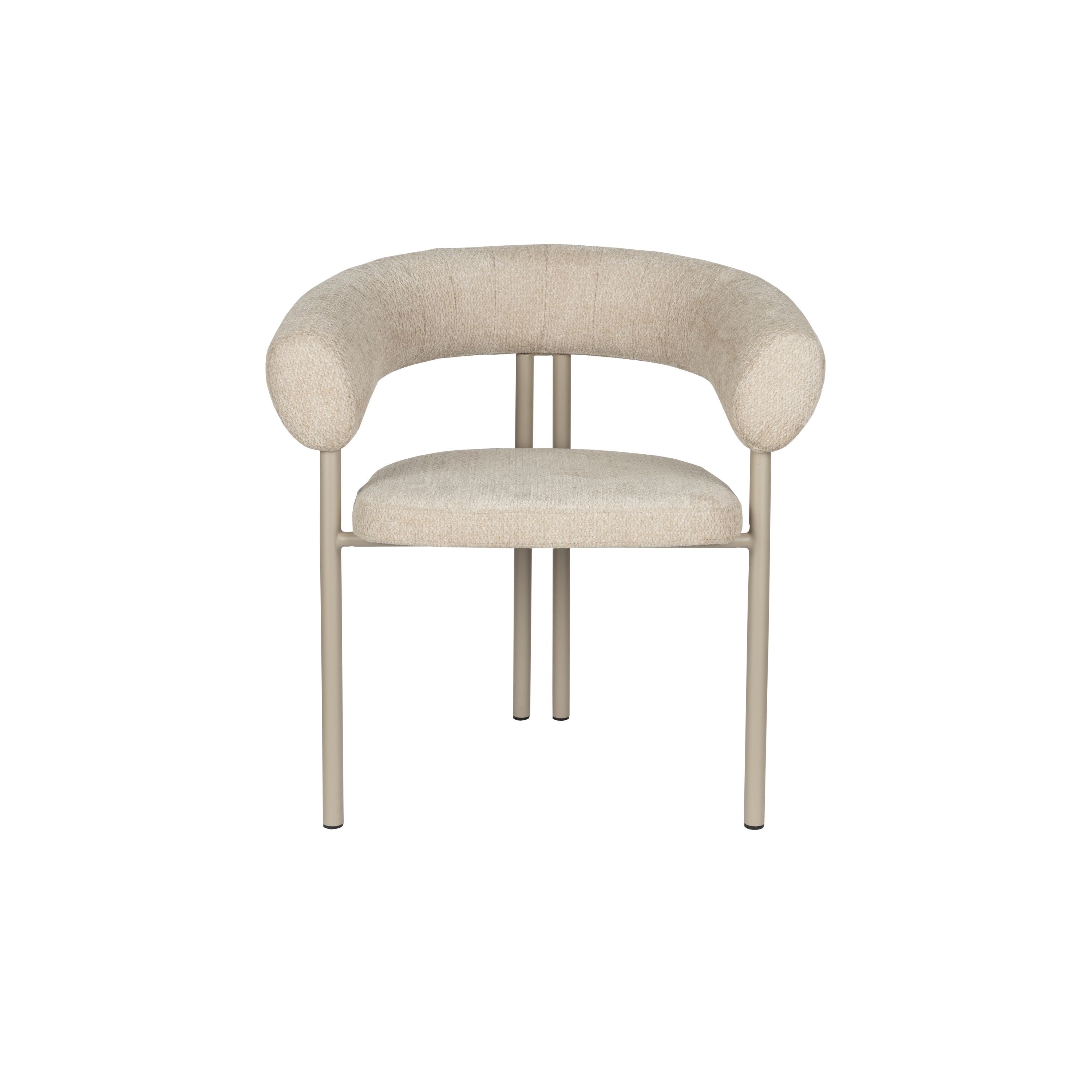 Zuiver Heels Eetkamerstoelen Met Armleuningen Beige - Set van 2