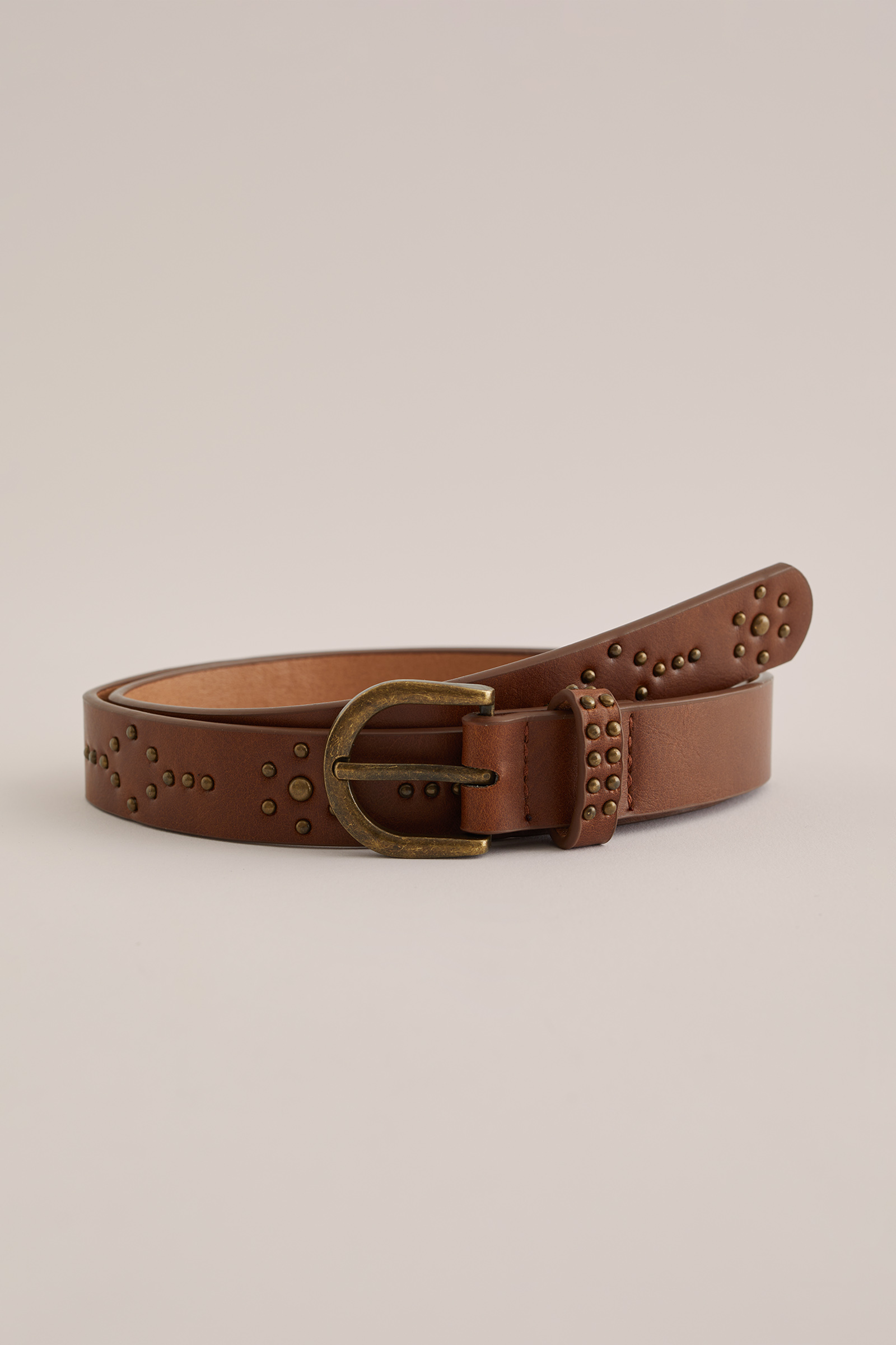Meisjes riem met studs WE Fashion Lichtbruin