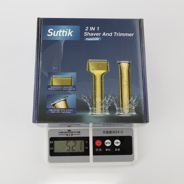INF 2-i-1 elektrisk barbermaskin og hårtrimmer med bajonett Gull