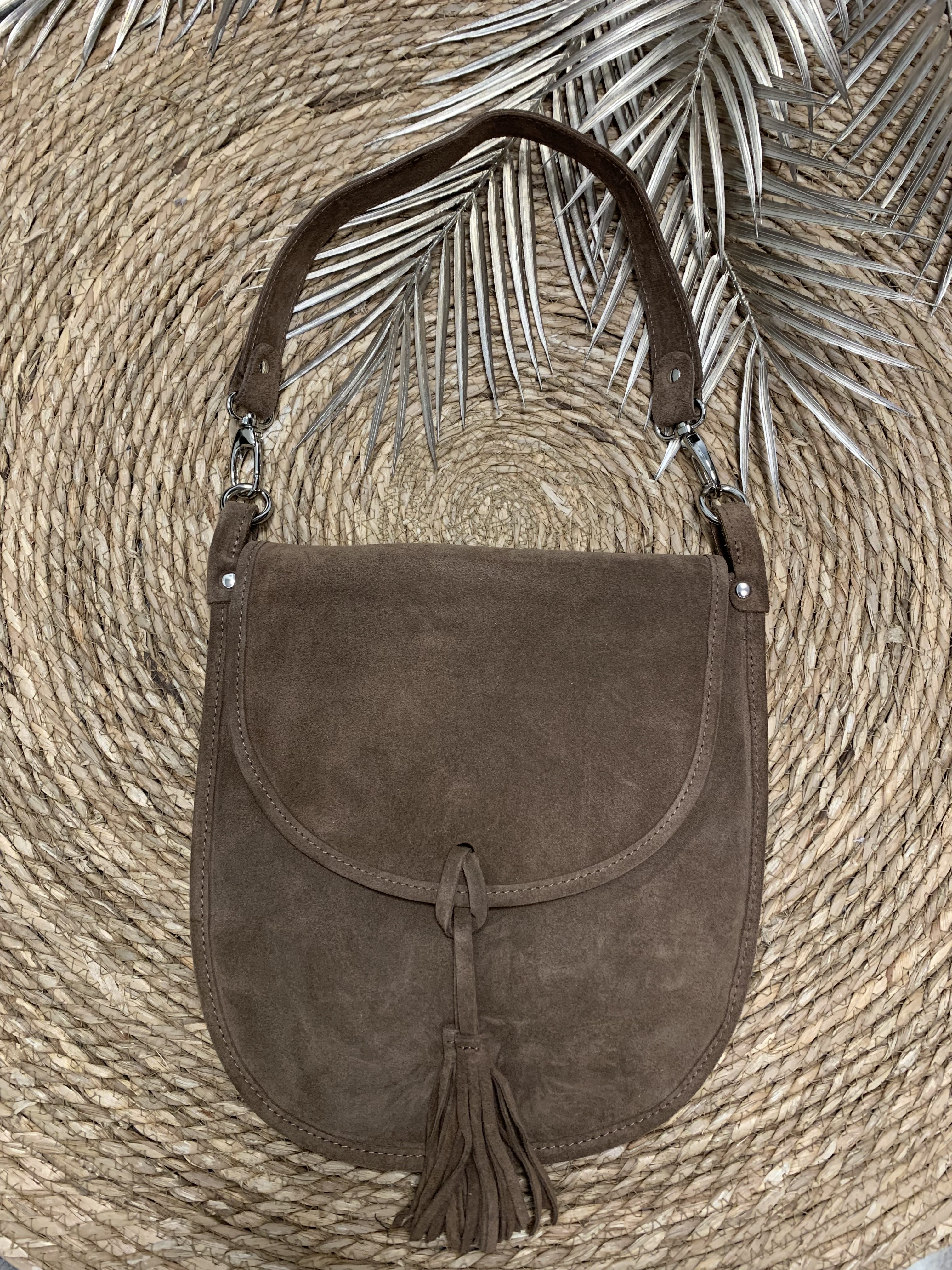 Meghan Bag - Suede Taupe