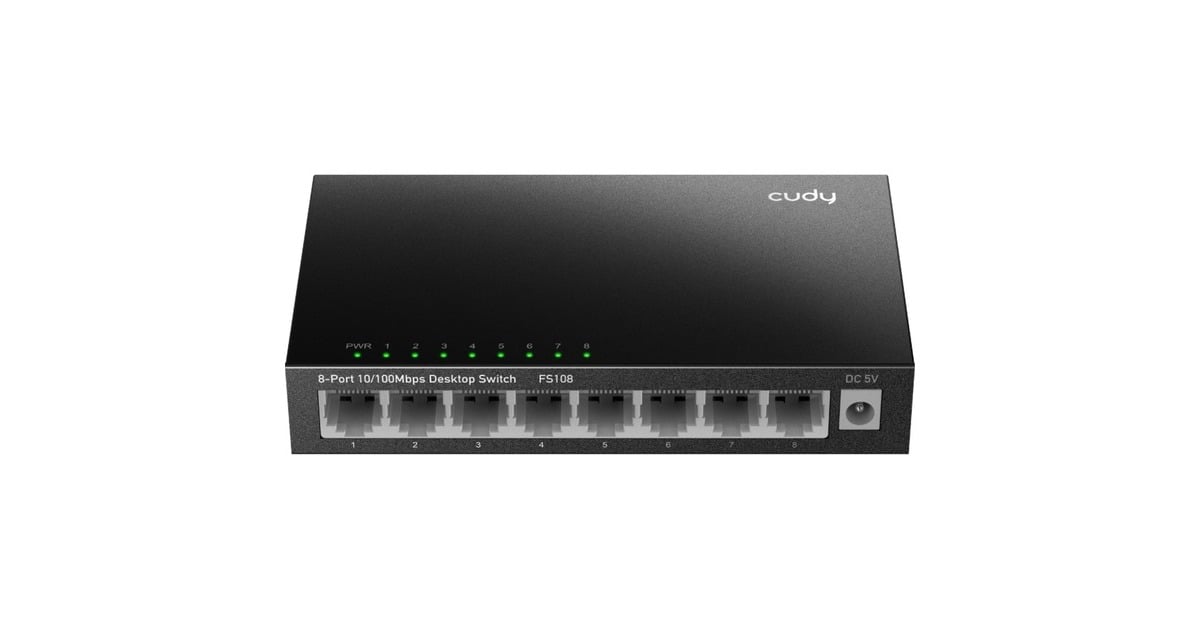 Cudy8-Port 10/100 Mbps Desktop Switch  (Zwart)