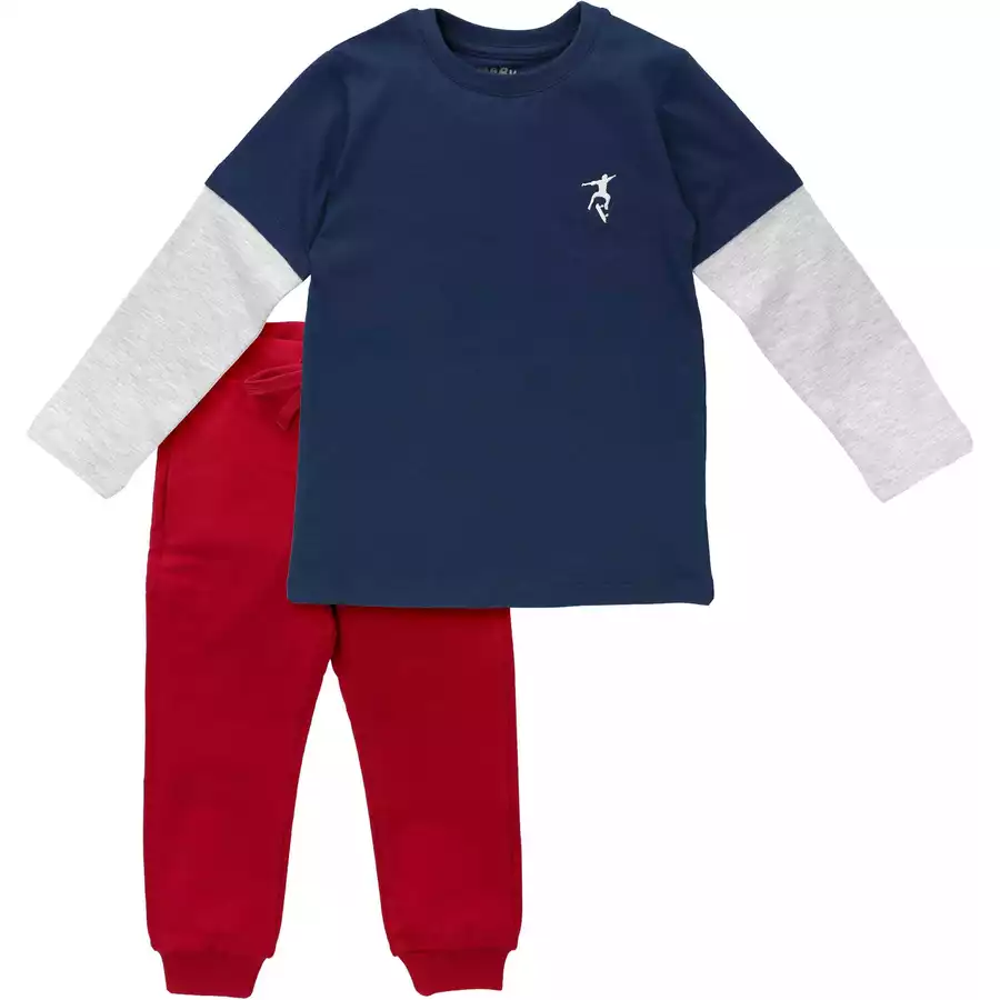 Baby Sweets 2tlg Set Skater blau rot weiß