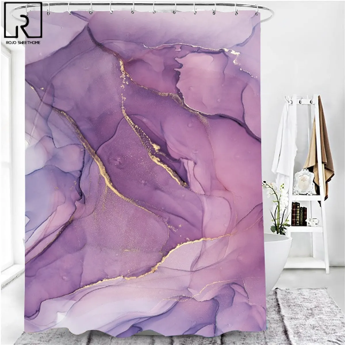 Universal Rideaux de douche géométriques - Multicolore