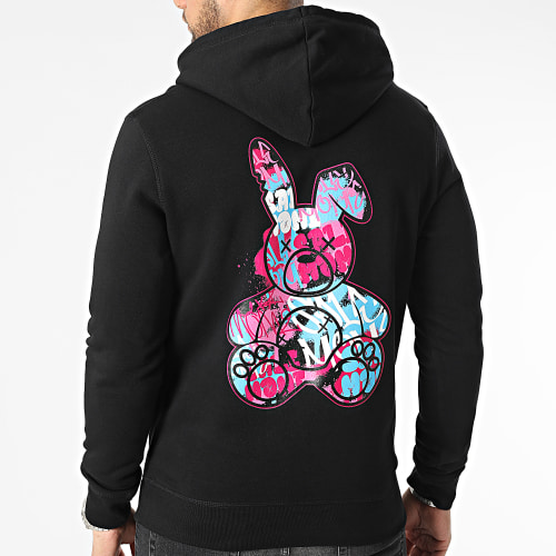 Sweat Capuche Lapin Graffiti Noir