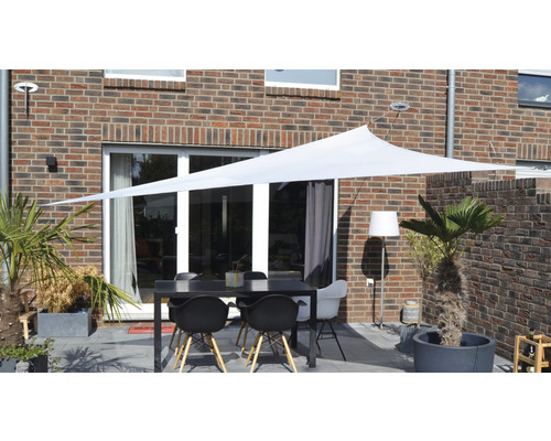 Floracord driehoekig parasolzeil, zilvergrijs, met regenbescherming, 460x460x460 cm