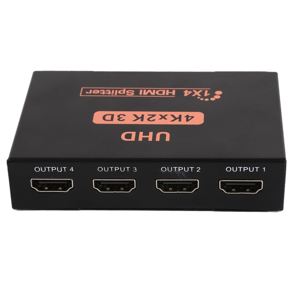 4-fach HDMI 4K Adapter Splitter Switch Audio Video Konverter 1x Input / 4 x Output - Schwarz