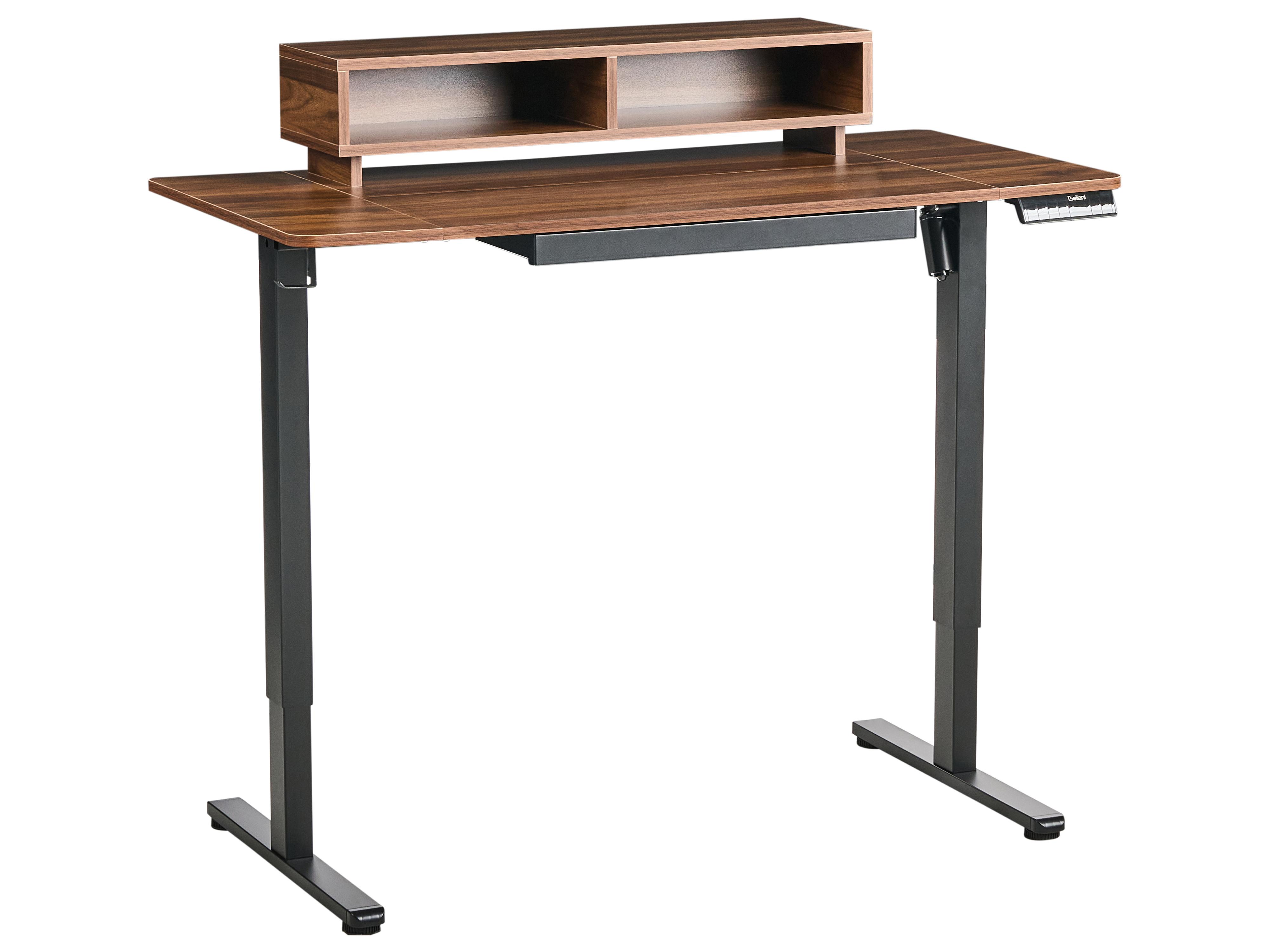 Elektrisch verstelbaar sta-bureau LUCAMA Bruin/zwart 120 cm 60 cm met USB-poort