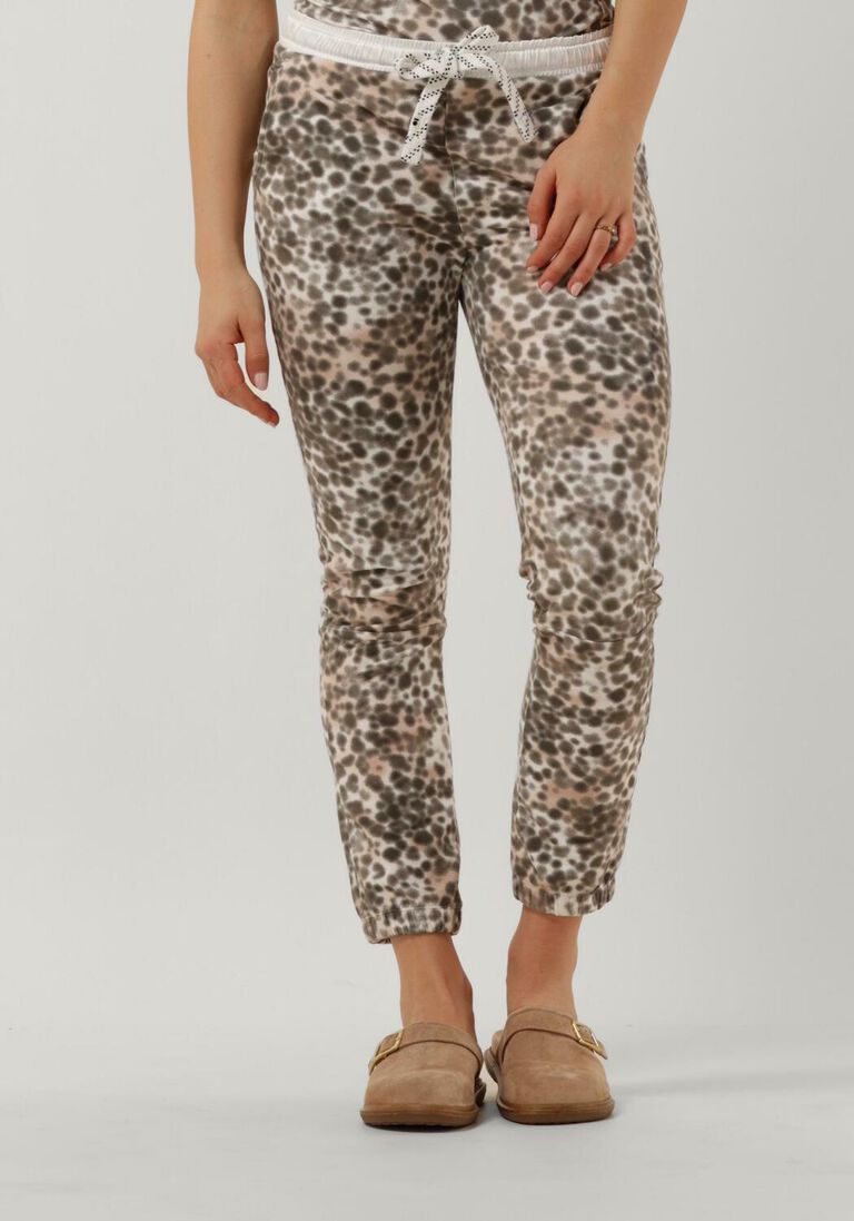 10DAYS ecru 10days joggingbroek cropped jogger leopard