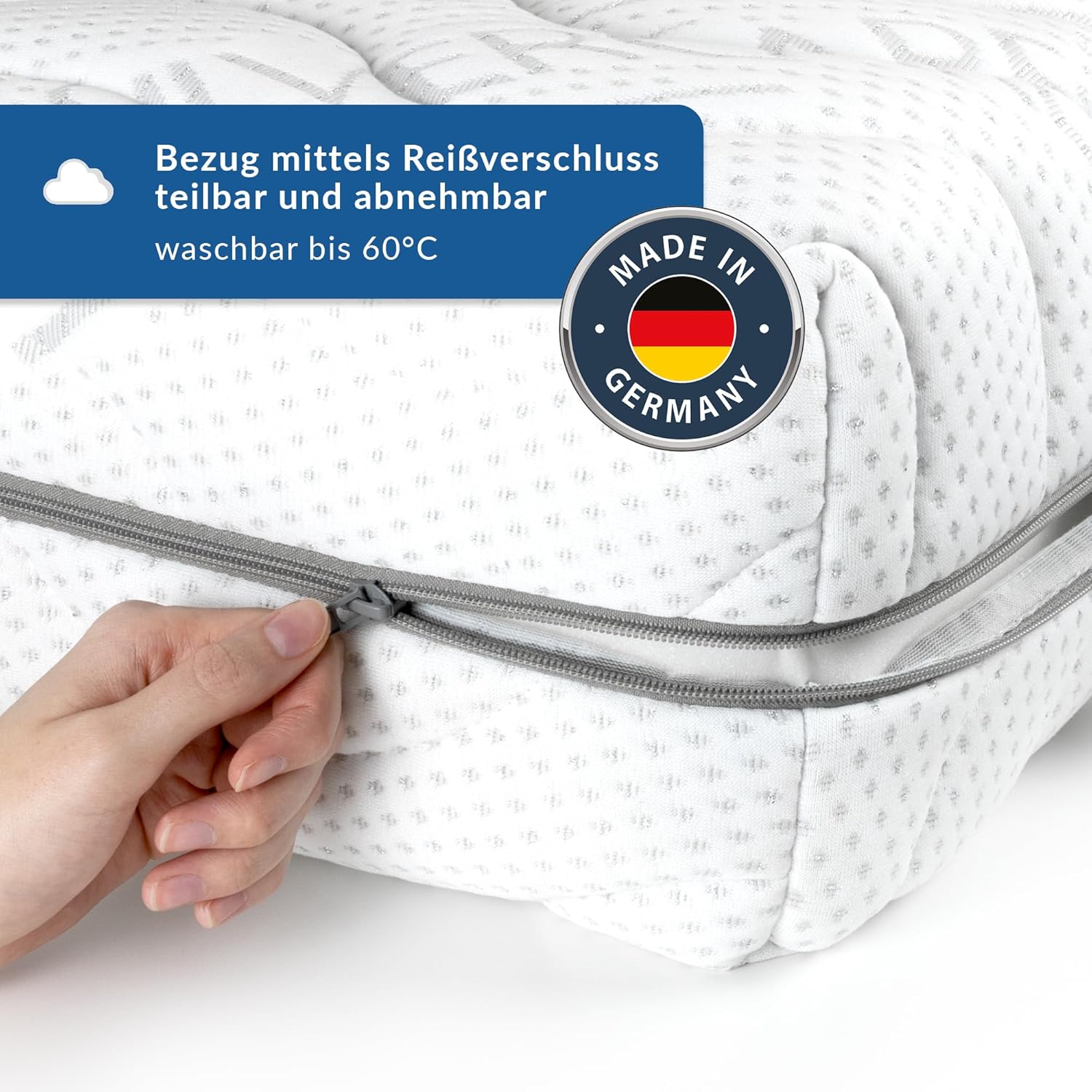 BMM Matratze 140x200 cm, Komfort 19 Härtegrad H2 medium, Kaltschaummatratze Öko-Tex Zertifiziert, ergonomische 7 Zonen, Höhe 19 cm, Matratzen produziert in Deutschland