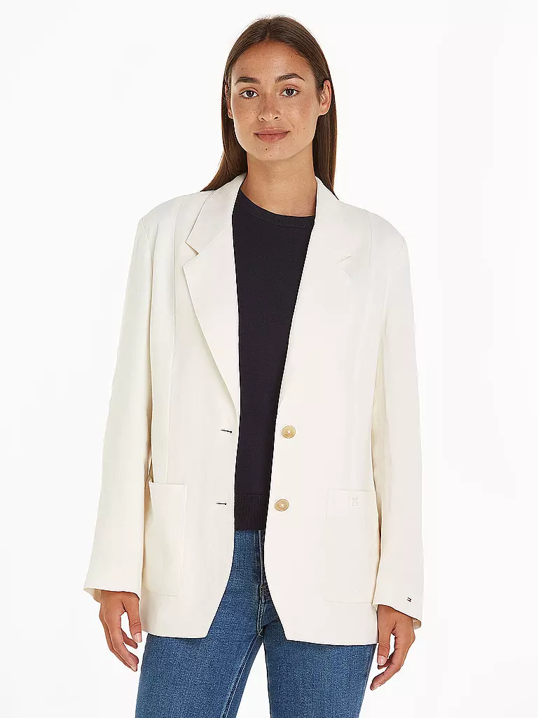 TOMMY HILFIGER Blazer Relaxed Fit ELEVATED weiss