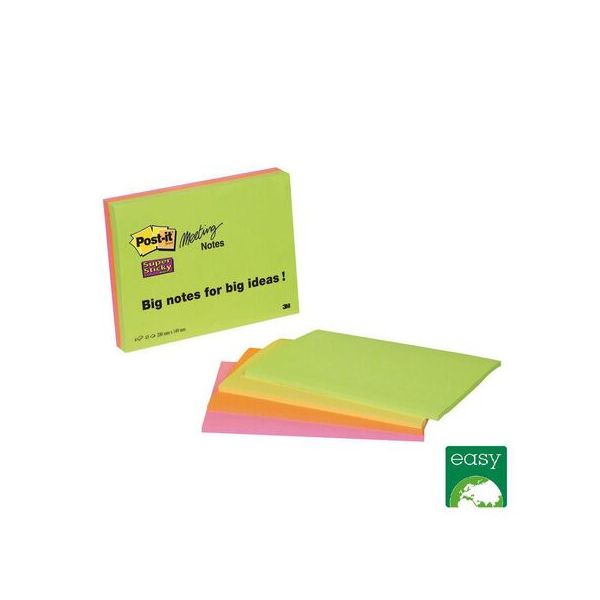 Post-it Super Sticky 6845-SSP - Nota de Reunião Pack 4 Blocos - 292797
