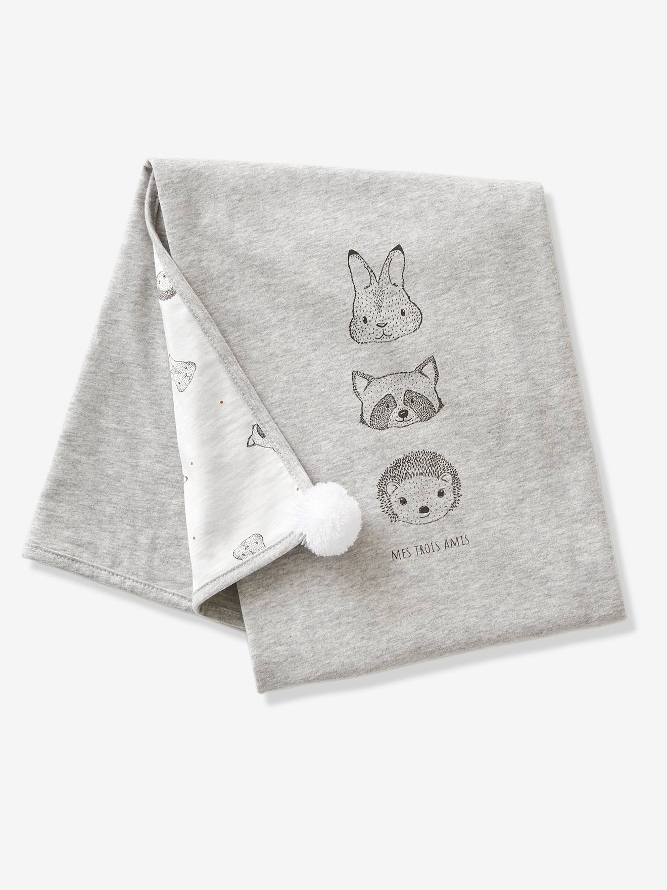Manta de bebê em algodão orgânico* Mini Company, branca clara lisa com estampas